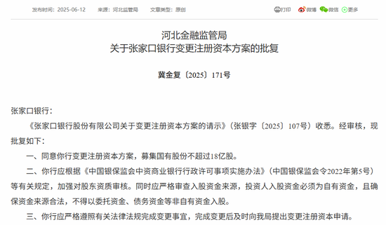 时隔半年再(🍅)定增！张家口银行频频补充资(🎣)本背后，盈利能力亟待改善